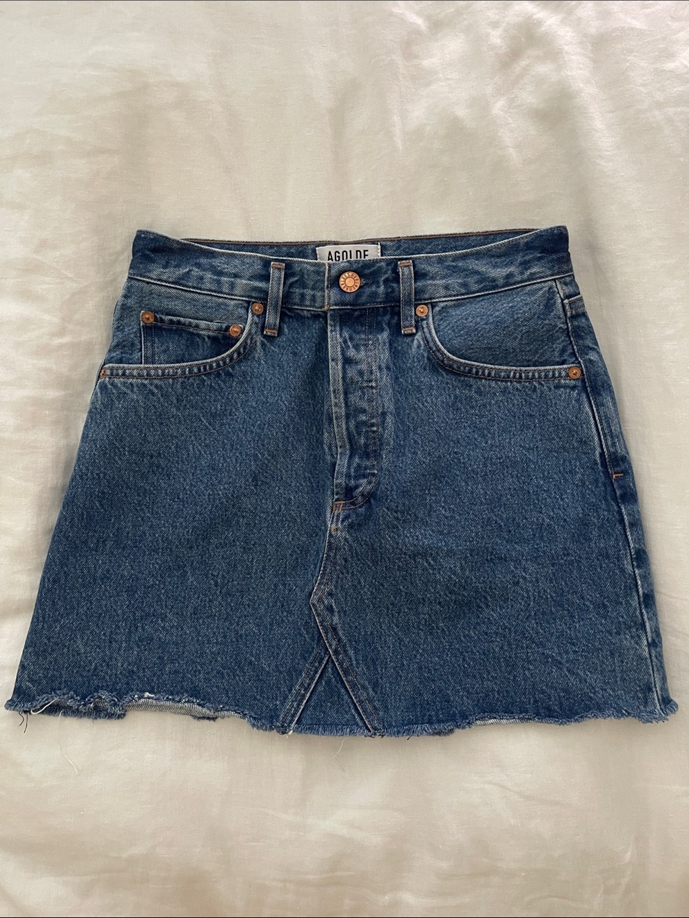 AGOLDE Quinn Denim Mini Skirt